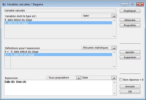 Calcul sur Date