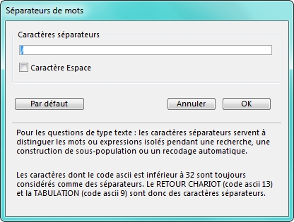 Les caractères séparateurs